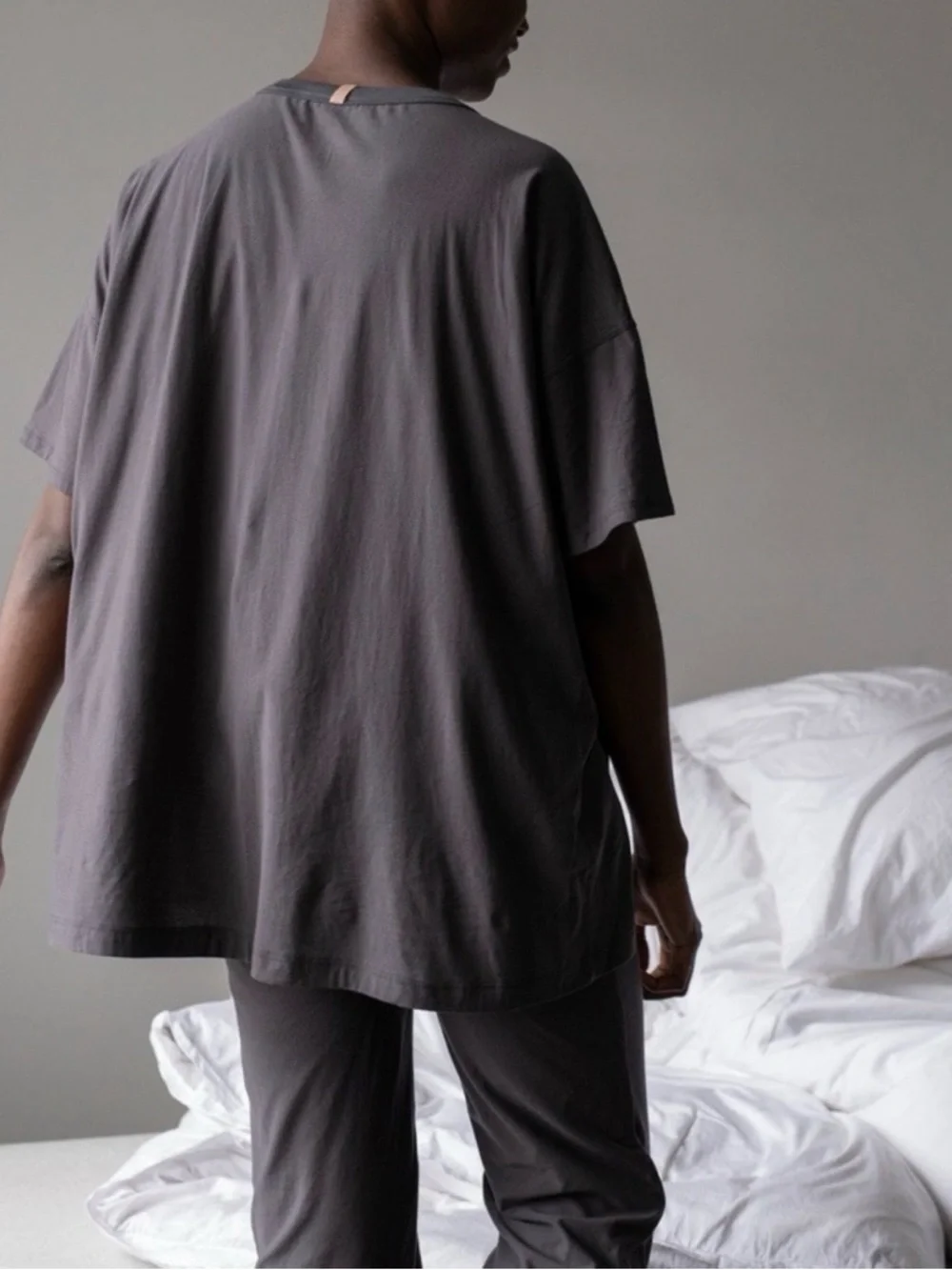 Lunya every body tshirt grey striped XS-M pocket - Picture 2 of 8